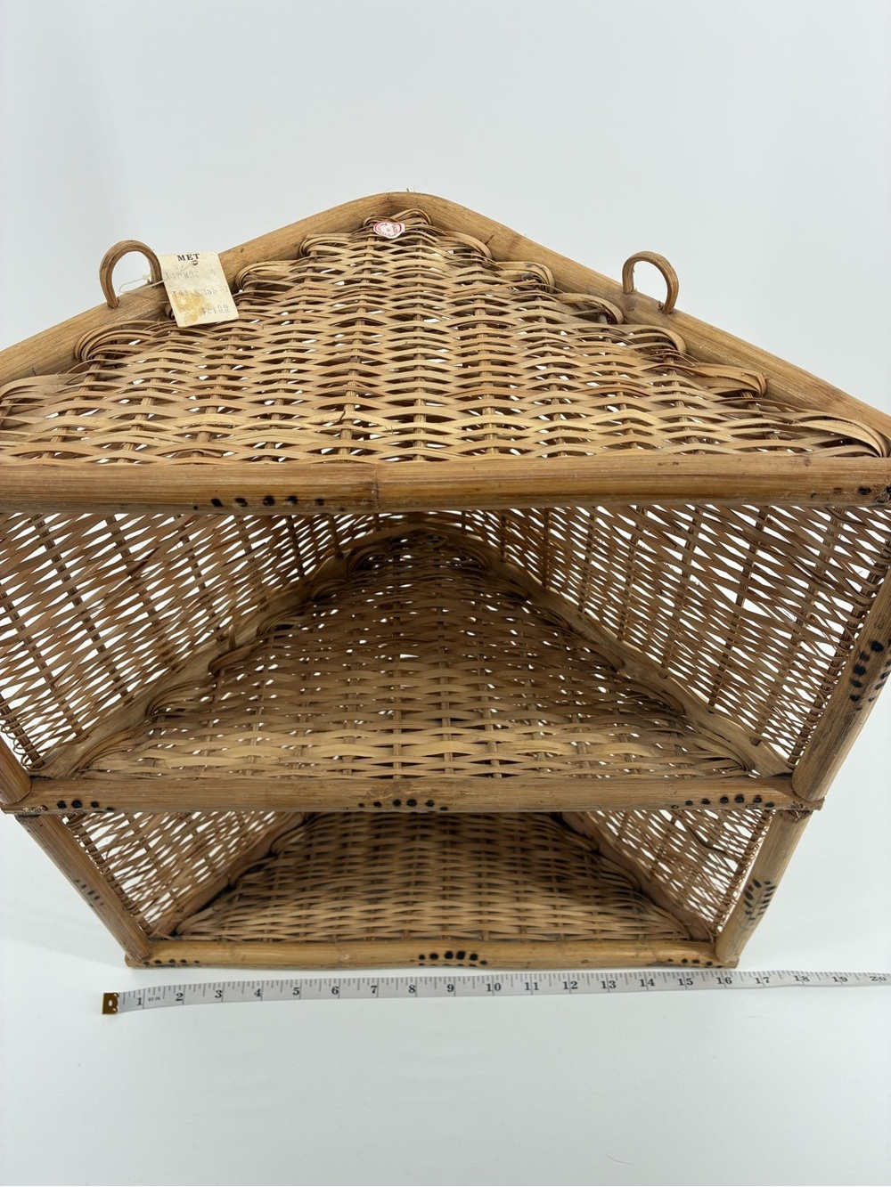 Woven Corner Shelf Unit - Natural Rattan - Picture 9 of 9
